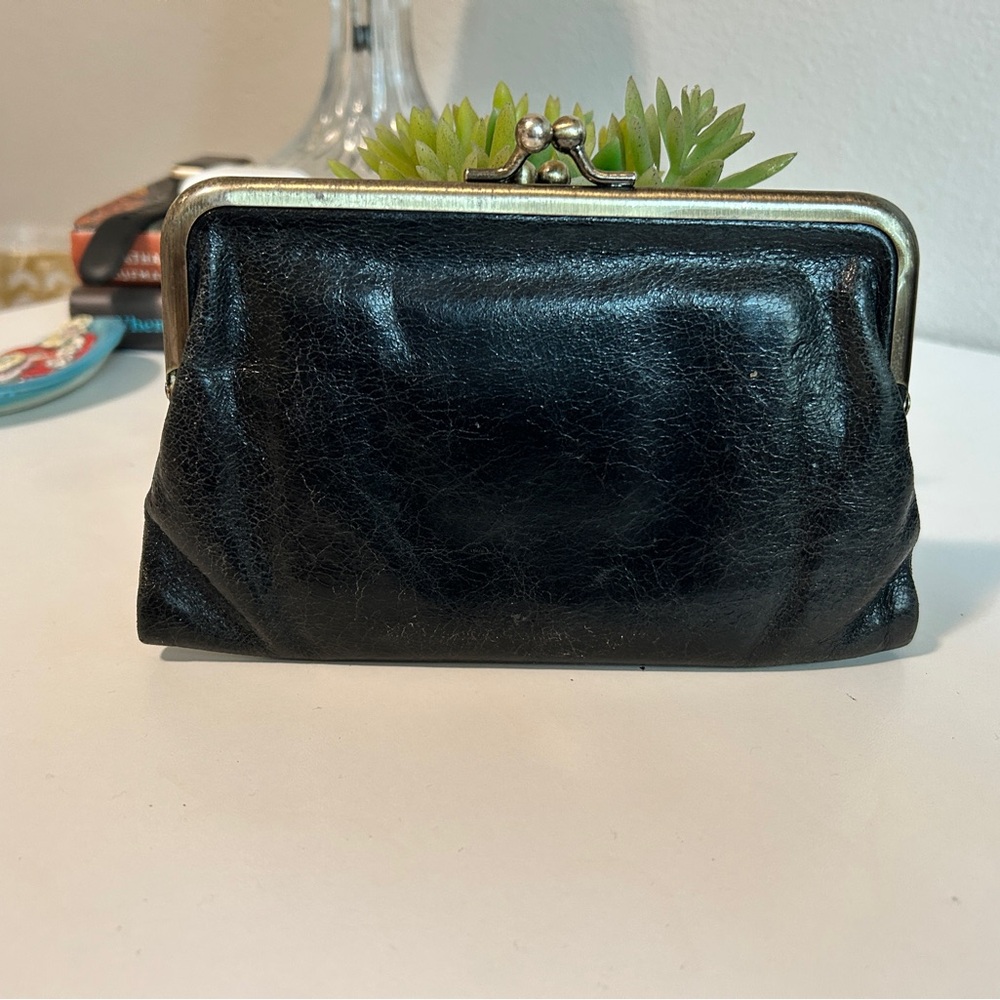 HOBO Black Leather Clutch with Vintage Frame - Picture 3 of 8